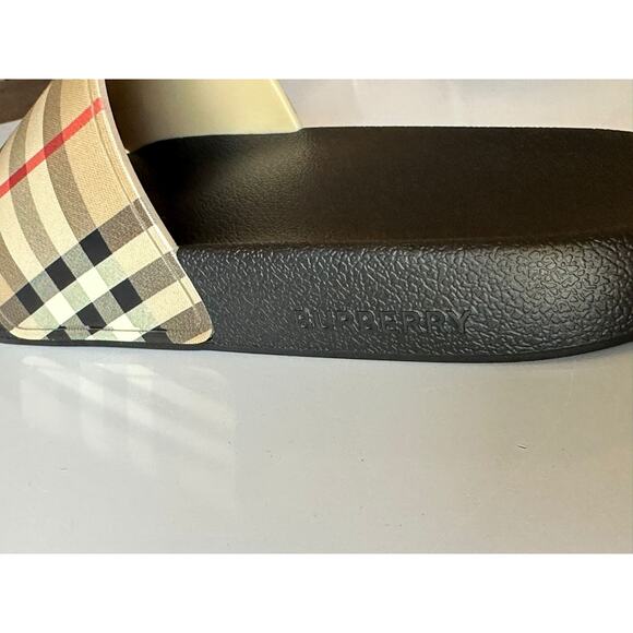 Burberry Vintage Check Archive Beige Slide Sandals 12 US (45 Euro) 8023965 NIB - Picture 5 of 10